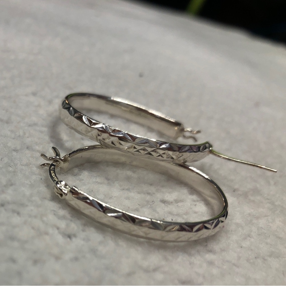 ALWAND VAHAN EUC Textured Sterling Silver Hoop Earrings - Picture 9 of 12